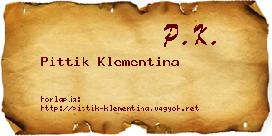 Pittik Klementina névjegykártya